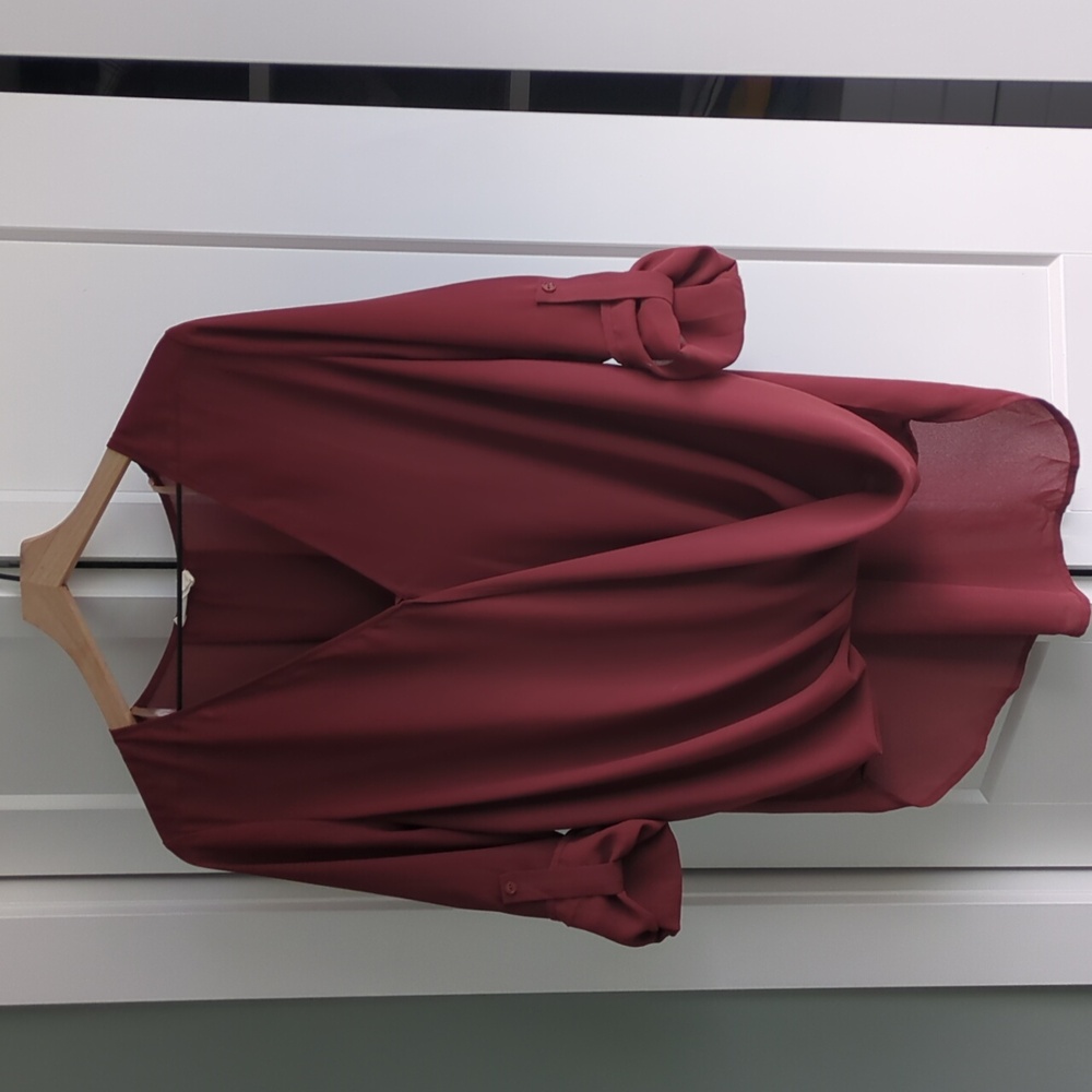 Draping sheer vneck top